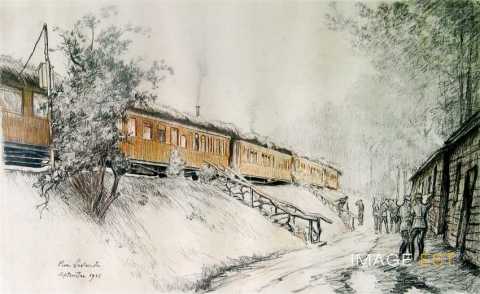 Train de l'État-major du général Pétain (1856-1951) à Saint-Mard-sur-Auve (Marne)